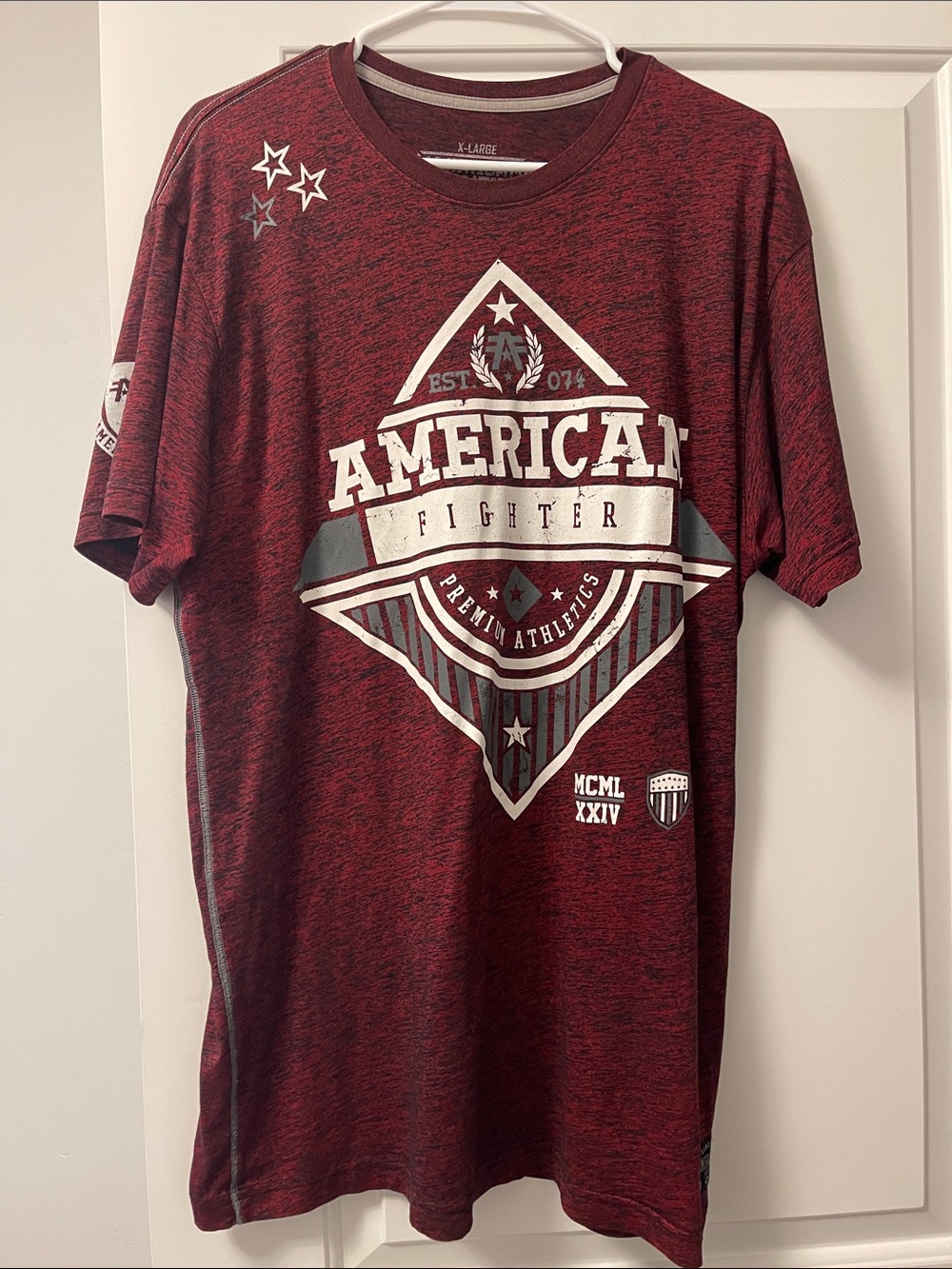 American Fighter Maroon Graphic Short Sleeve Tee